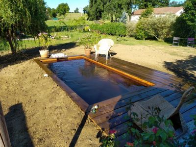 Piscine immergée 4 x 2.50 m avec banc intérieur